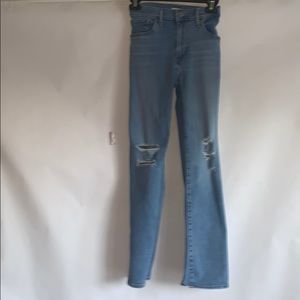 Light blue straight legged jeans